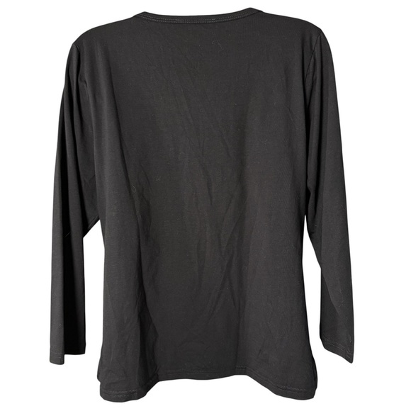 AZI New York Black Top L Sequin Beaded Embroidered Glam Party Evening Maximalist - Picture 5 of 8